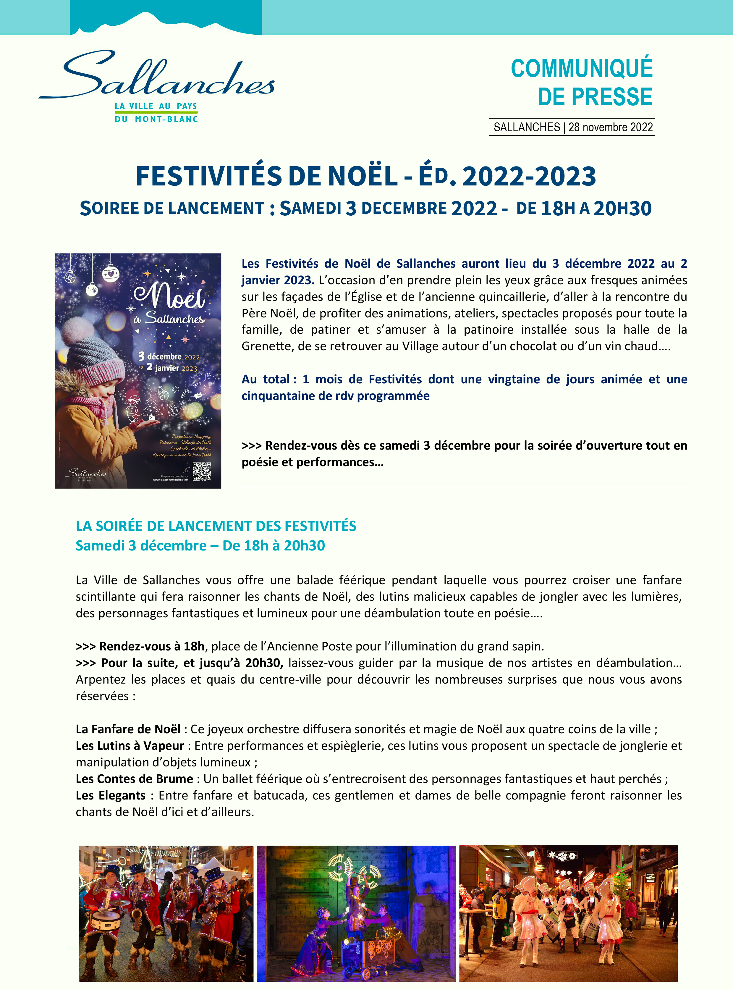 LANCEMENT DES FESTIVITÉS DE NOËL