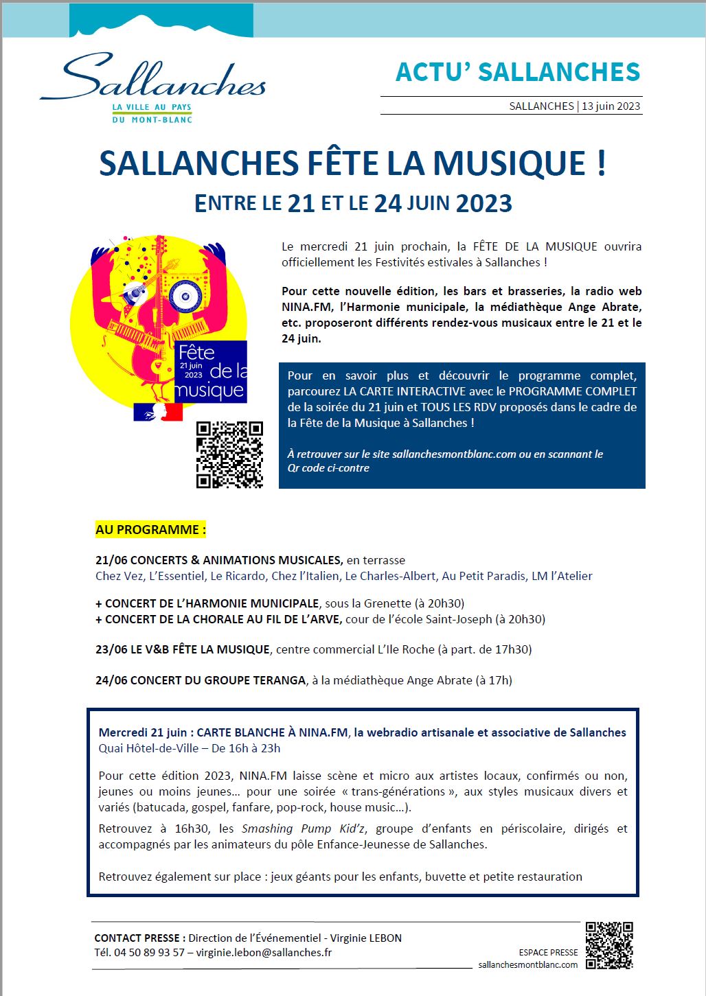 SALLANCHES FÊTE LA MUSIQUE