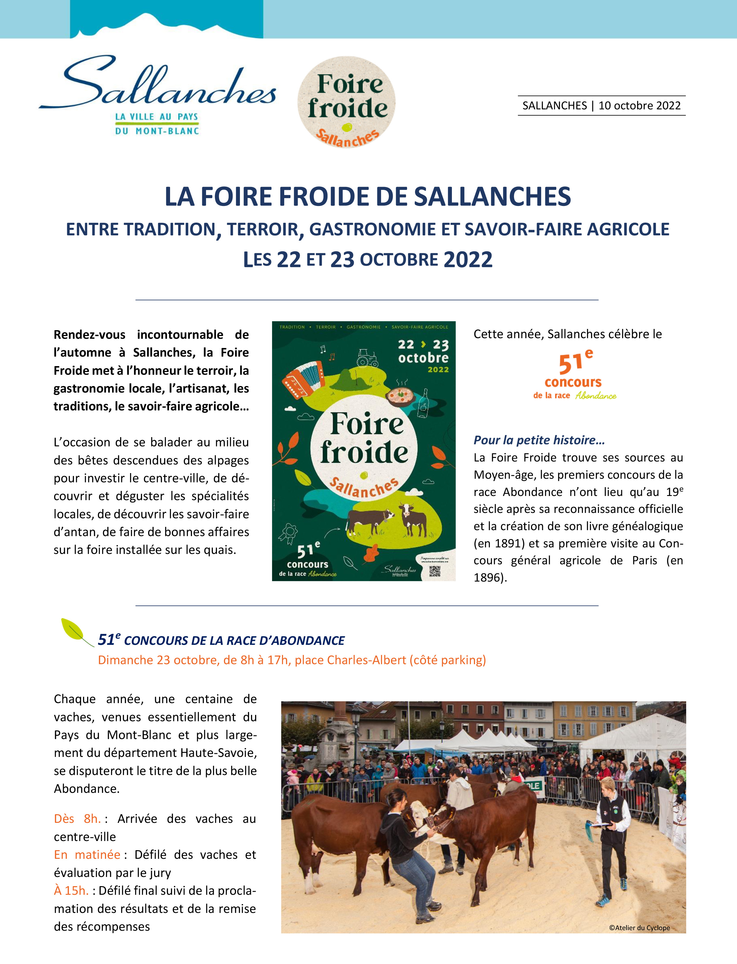 LA FOIRE FROIDE - Les 22 et 23 octobre 2022